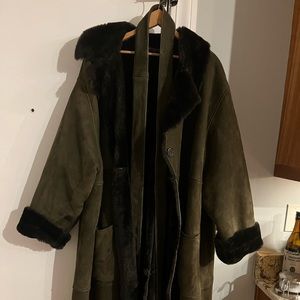 Knee length Ralph Lauren  purple label real shearling coat. Fits 2X labelled L